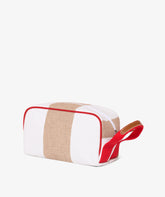 Boston Beauty Case Stripe in White/Sand - White/Sand | My Style Bags