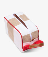 Boston Beauty Case Stripe in White/Sand - White/Sand | My Style Bags