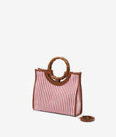 Bamboo Handbag Thin Stripes - Medium in Fuchsia | My Style Bags