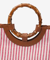 Bamboo Handbag Thin Stripes - Medium in Fuchsia | My Style Bags