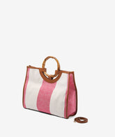 Bamboo Handbag Large Stripes - Medium in Fucshia | My Style Bags