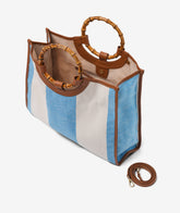Bamboo Handbag Large Stripes - Medium in Turquoise - Turquoise Large | My Style Bags
