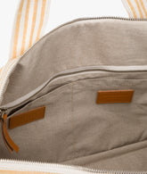 Striped Duffle Bag - Philosophy by Lorenzo Serafini - Cream Ochre | My Style Bags