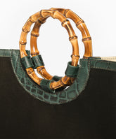 Bamboo Handbag Velour - Large in Dark Green - Dark Green | My Style Bags