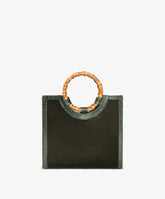 Bamboo Handbag Velour - Medium in Dark Green | My Style Bags
