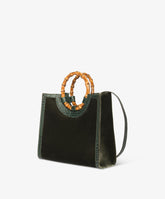 Bamboo Handbag Velour - Medium in Dark Green | My Style Bags