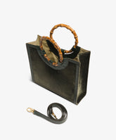Bamboo Handbag Velour - Medium in Dark Green | My Style Bags
