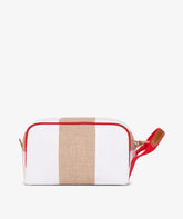 Boston Beauty Case Stripe in White/Sand - White/Sand | My Style Bags