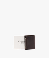 Credit Card Holder with Zipper in Dark Brown - Dark Brown | My Style Bags