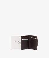 Credit Card Holder with Zipper in Dark Brown | My Style Bags