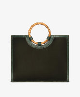 Bamboo Handbag Velour - Large in Dark Green | My Style Bags