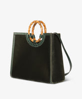 Bamboo Handbag Velour - Large in Dark Green | My Style Bags