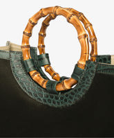 Bamboo Handbag Velour - Medium in Dark Green - Dark Green | My Style Bags