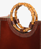 Bamboo Handbag Velour - Medium in Burgundy - Burgundy | My Style Bags