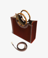 Bamboo Handbag Velour - Medium in Burgundy - Burgundy | My Style Bags