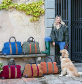 Duffel Bag London Deluxe - Light Brown/Blue - Brown/Blue | My Style Bags